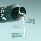 Refining AHA BHA exfoliating skincare product from SAMI with pore-clearing and brightening benefits