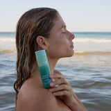 SAMI Hydrating Cream Cleanser with gotu kola and hyaluronic acid, gentle cream cleanser for removing makeup on the beach